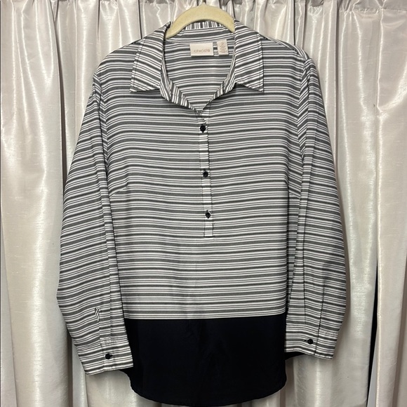 Chico's color block  Striped tunic top Shirt, size 2 - Picture 1 of 6